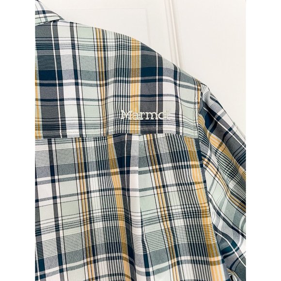 NWT Marmot Lykken Plaid Short-Sleeve Performance Woven Shirt - Crushed Mint - Picture 7 of 7